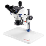 Kaisi TX-350E Professional Soldering MicroscopeTrinocular Stereo Microscope 7X-50X Magnification and WF10x23 Wide Field EyepiecesLab Stereo Zoom Microscopes for Electronics Repair