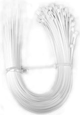 NXVX White 18 Inch Heavy Duty Nylon Zip Ties 100PCS Cable Ties Organizer Wire Ties for Gardening Outdoor Office Home and Travel