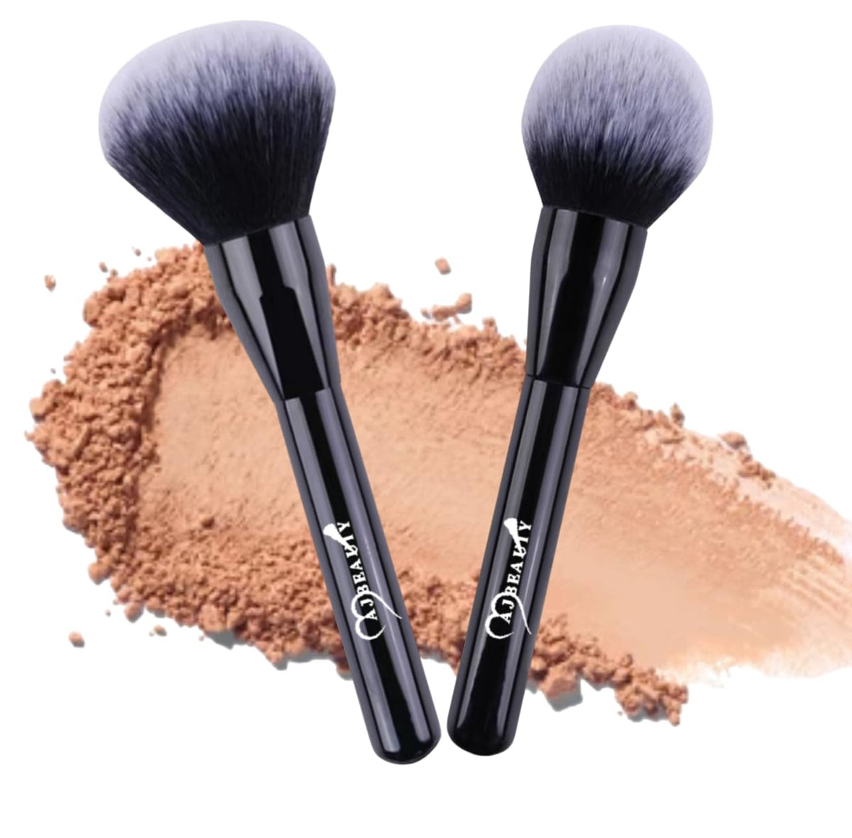 AJBEAUTY Flawless Face Brush (Pack of 2) For Contouring and Defining With Powder Blush Foundation & Bronzer 2 Pcs Flawless Fluff Large Face Brush Made With Cruelty-Free Bristles [Black Color].