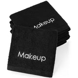 13 x 13 Inch Makeup Washcloths Reusable Makeup Remover Cloths Facial Cleansing Makeup Towels Cotton Soft Cosmetic Towel Water Absorbent Make up Cloth Face Towels for Women Skin Care Black (12 Pcs)