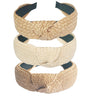 Lvyeer 3 pack Straw Headbands Fashion Rattan Wide Head Band Boho Headband Summer Bohemian Woven Hair Head Bands Hair Band for Woman Girl Hair Accessories