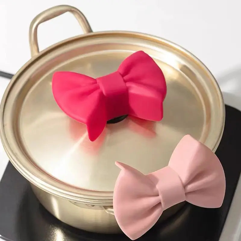 2pcs Bowknot Silicone Heat Insulation Pot Clips