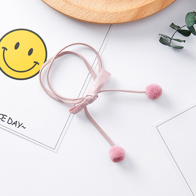 Elastic Hair Ties with Pom Poms and Hair Accessories