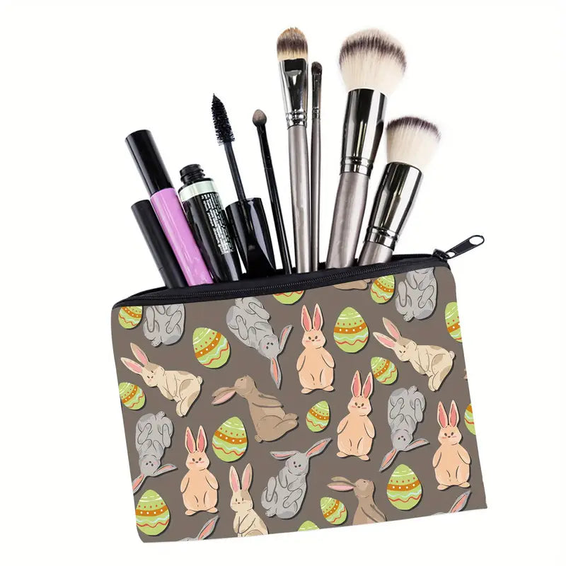 Easter Bunny Makeup Bag - Portable Cosmetic Organizer