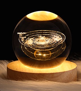 Rechargeable 3D Crystal Ball Night Lamp for Home Decor