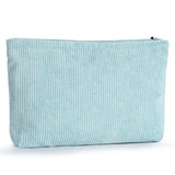 Etercycle Corduroy Makeup Bag Cosmetic Pouch Make Up Travel Purse Organizer Cosmetic Bags Organizer Storage Bag Small Makeup Bag for Women(Blue)