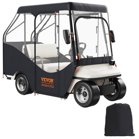 VEVOR Golf Cart Enclosure 420D Polyester Driving Enclosure 4-Sided Transparent Windows 4 Passenger Club Car Covers Universal Most Brand Carts Sunproof Dustproof