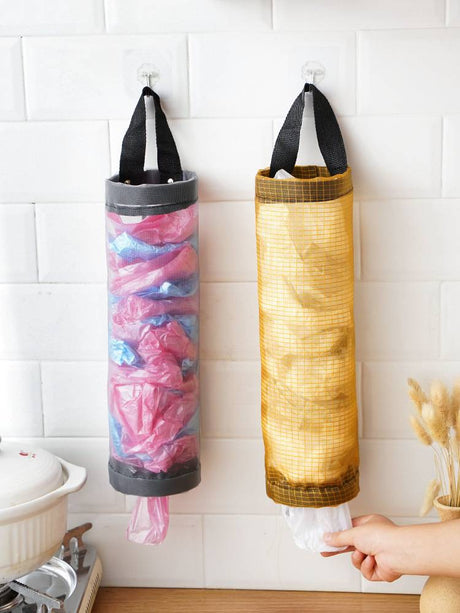 Wall-Mounted Plastic Bag Holder for Kitchen Storage