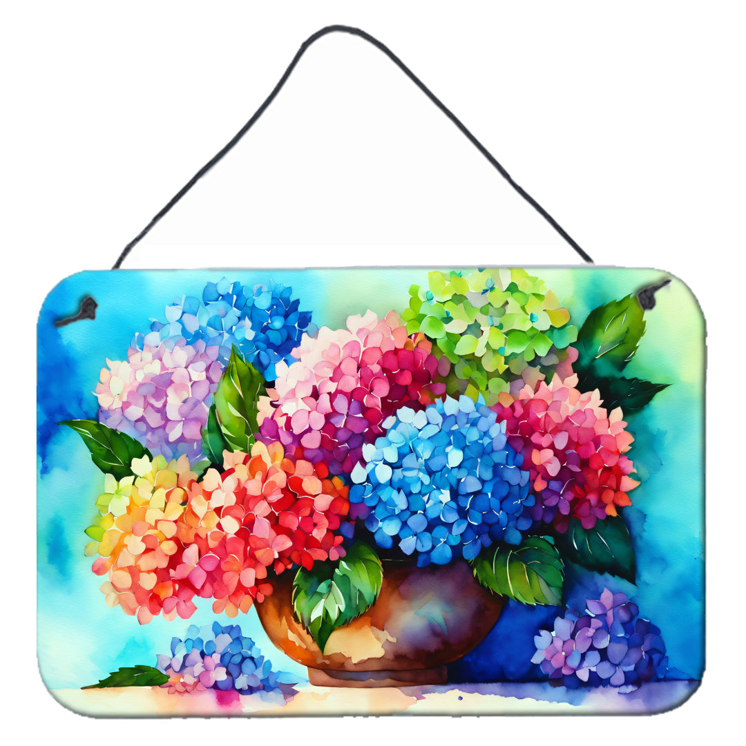 Hydrangeas in Watercolor Wall or Door Hanging Prints