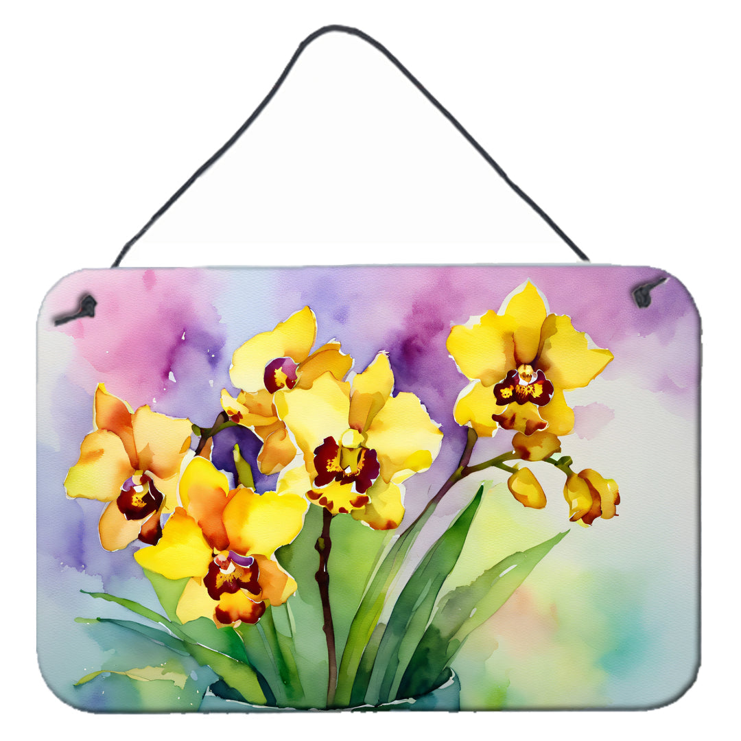 Orchids in Watercolor Wall or Door Hanging Prints