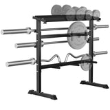 UBOWAY Compact Dumbbell Rack Stand Barbell Rack: Weight rack for Dumbbells Olympic Barbell Bar Olympic Weight Plates - Weight Storage Rack for Strength Training Home Gym Fitness Exercise Equipment