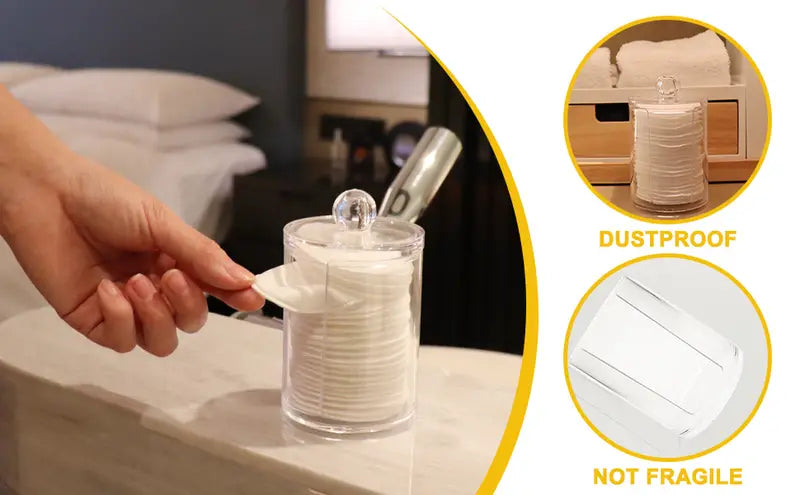 Acrylic Cotton Pad Storage Shelf with Lid Organizer