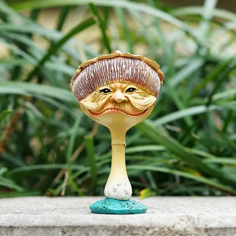 Mushroom Goblin Statue - Miniature Resin Garden Decor