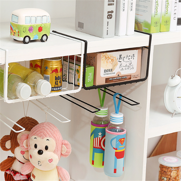 Storage Rack with Hanging Baskets and Organizers
