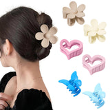 Ufgin 6 Pcs Heart Hair Claw Clips for Women-Medium Matte Nonslip Hair Jaw Clips Heart Hair Clips for Thin Thick Hair Cute Hair Styling Accessories for Women and Girls(flower2+heart2+butterfly2)