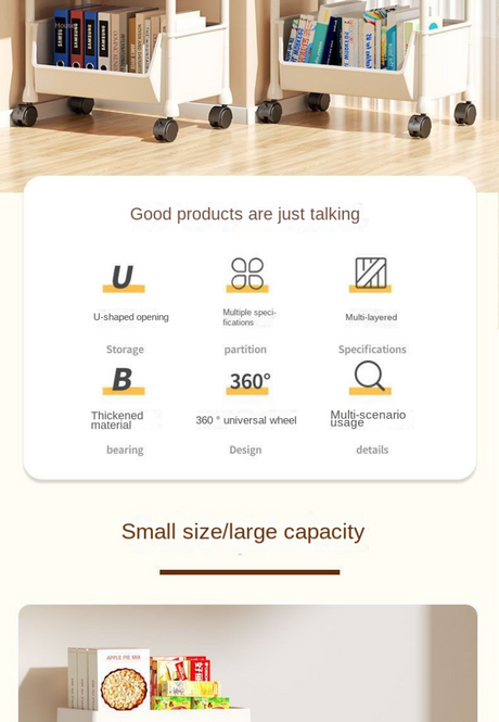 Multi-Layer Snack Cart Storage Rack for Home & Kitchen