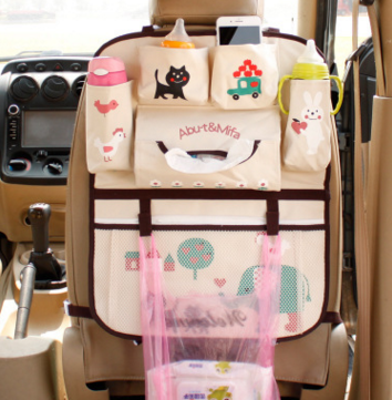 Car Seat Back Organizer with Japanese Cartoon Design