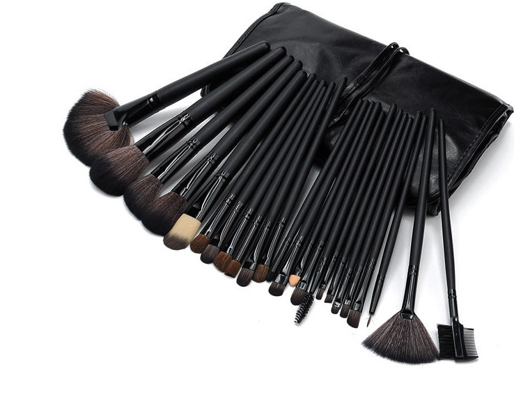32-Piece Black Synthetic Fiber Makeup Brush Set
