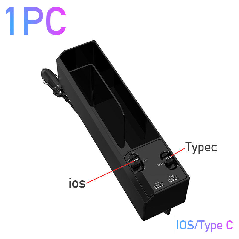 Multifunctional Car Charger with Storage Box and Organizer
