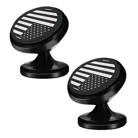Yonput Pack-2 Car Phone Holder 360° Rotation Adjustable American Flag Cell Phone Mount Aluminum Alloy Portable Super Suction Mobile Phone Holder for Dashboard All Smartphones (Black)