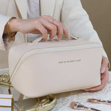 Elegant PU Cosmetic Bag - Portable Large Capacity