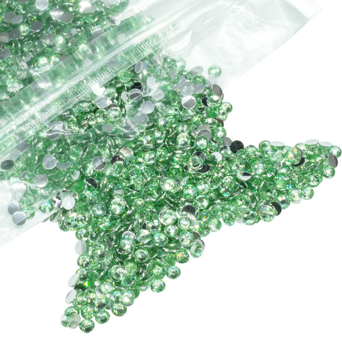 qiipii 8000PCS 3mm Crystal Light Green Resin Rhinestones for Crafts Flatback Fresh Green Rhinestones Bulk SS10 Non-Hotfix Stones Diamonds Crystals Gems for Face Eyes Makeup Mugs Tumblers DIY Crafts