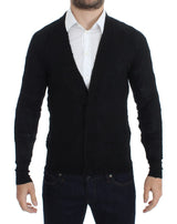 Costume National Elegant Black Merino Wool Cardigan