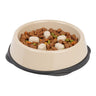 IRIS USA 2 Cups Slow Feeder Dog Bowl Anti-Choking Anti-Slip Easy to Clean Interactive Puzzle Toy Healthy Digestion Short snouted Dogs Cats & Other Pets BPA PVC Phthalate Free Beige/Black