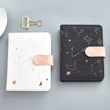 Starry Leather Notebook with Snap Closure (Stationery)
