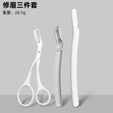 Stainless Steel Eyebrow Tweezers and Dual-Head Brush Set