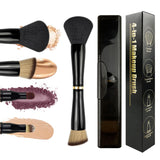Zylsnice 4 in 1 Makeup Brush Travel Makeup Brush Set with Case Mini Makeup Brushes Powder Foundation Brush Concealer Brush Eyeshadow Brush Dual Ended Makeup Brush for LiquidCream Powder