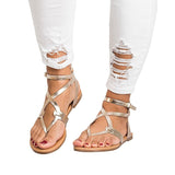 Plus Size Women's Flat Sandals with Strap Design