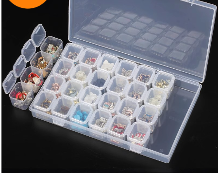 28-Compartment Jewelry and Storage Organizer Box