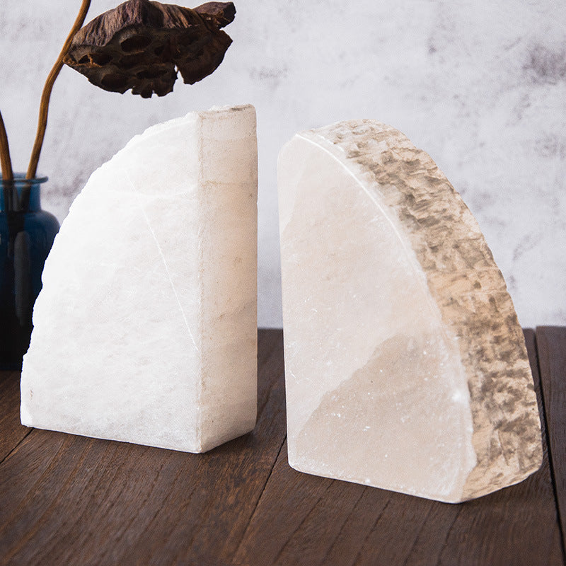 Natural Gypsum Bookend for Home Decor and Office Use