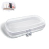 SXS LACONIC Clear Hard Shell Zipper CaseClear Zipper CaseTransparent Double Zippers Hard PouchPortable Travel Organizer Bin for Toy Storage