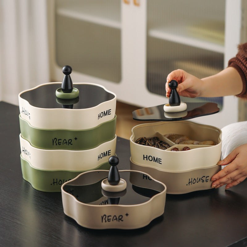 Elegant Multi-Layer Rotating Snack Organizer Tray