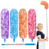 4 Upgraded 55-inch Long Microfiber Dusters with Telescopic Handle More Durable Fibers Feather Dusters Perfect for Household Cleaning Office Cleaning car Cleaning and More
