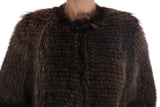 Dolce & Gabbana Elegant Brown Raccoon Fur Knee-Length Coat