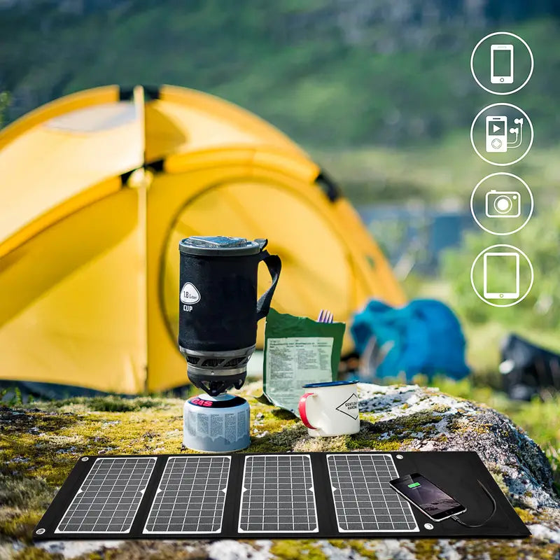 30W Portable Solar Charger for Hiking and Camping