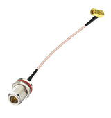 DHT Electronics RF coaxial Coax Cable Assembly SMA Male Right Angle to N Female Bulkhead 12