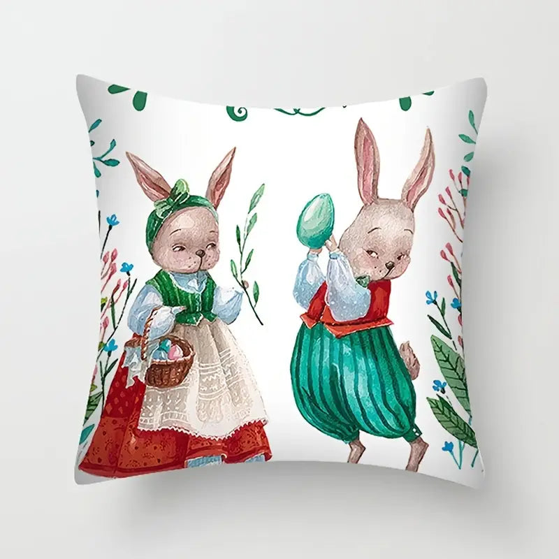 Easter Watercolor Bunny Pillowcase for Home and Office
