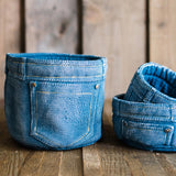 Denim Pocket Planter - Creative Nordic Desktop Decor