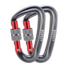 MCONUY 12kN Locking Carabiner Clips Small Aluminium Carabiners Keychain Heavy Duty Caribeaners for Camping Hiking Hammocks Swings Dog Leash 2 Pcs (Gray)