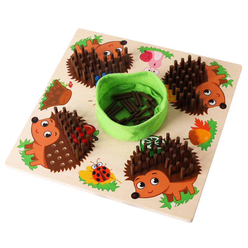 Cross-Border Wooden Educational Toy Hedgehog Game
