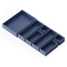 SpaceAid 7-Piece Bamboo Drawer Organizer Storage Boxes Set Wood Tray Junk Drawer Organizers Multi-Use Divider Bins for Kitchen Bathroom Office Desk and Makeup Organization (7 Pack Navy Blue)