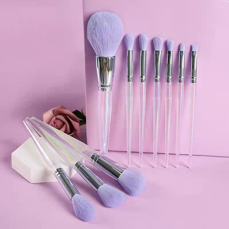 10-Piece Purple Makeup Brush Set with Storage Bag