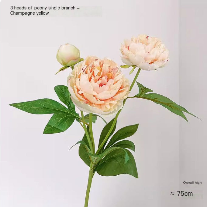 Realistic Peony Plastic Flower Bouquet for Home Decor