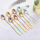 Creative Rose Stainless Steel Long Handle Coffee Spoon