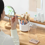 Rotating Makeup Brush Holder - Portable Storage Box