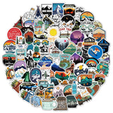 Yimofy Outdoor Adventure Stickers 100PCS Camping Hiking Travel Stickers Waterproof Vinyl Wilderness Nature Mountain Forest Stickers Decals for Water Bottle Laptop Luggage